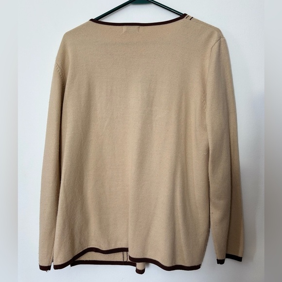 🎉4/30$🎉 Vintage 2-Piece Beige & Brown Cardigan Sweater & Floral Beaded 🤎 - Picture 8 of 8